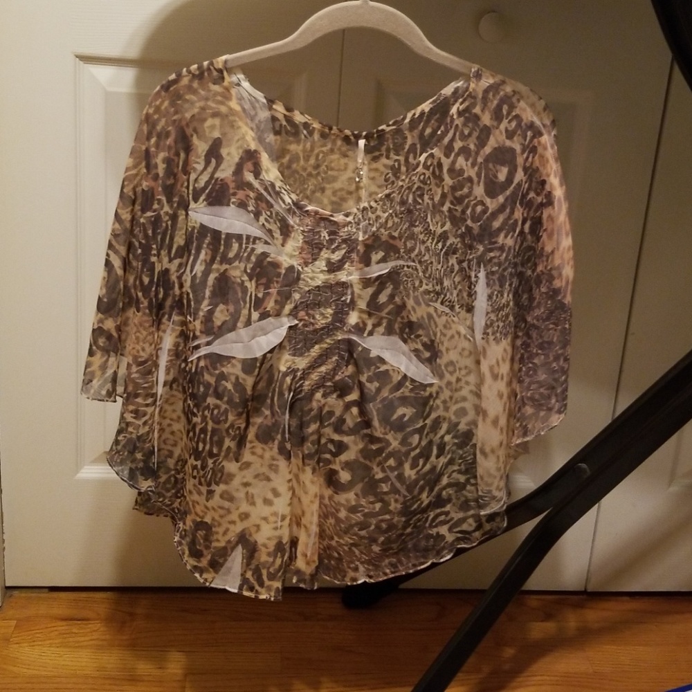 Sheer Animal Print Shirt.